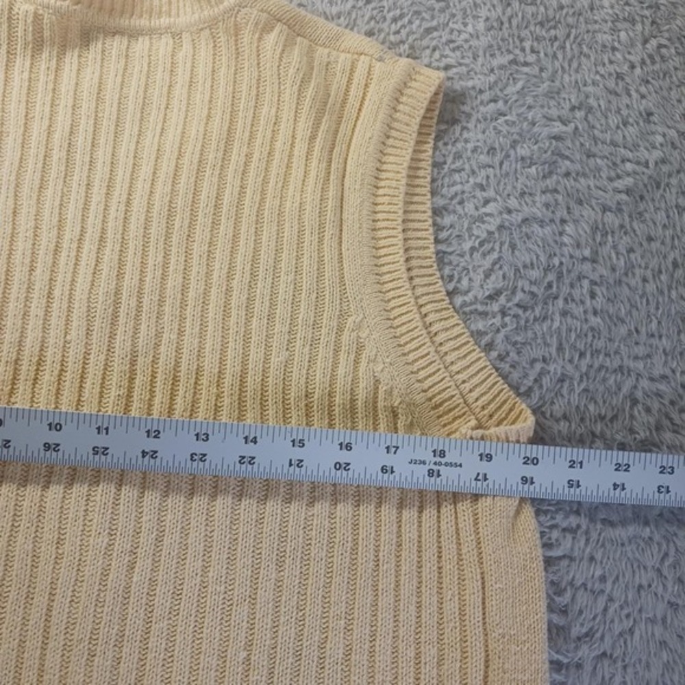 Karen Scott Argyle Button Front Sweater Vest Womens Large Cream Knit V-Neck - Picture 4 of 7